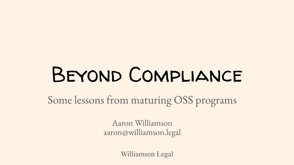 Beyond Compliance